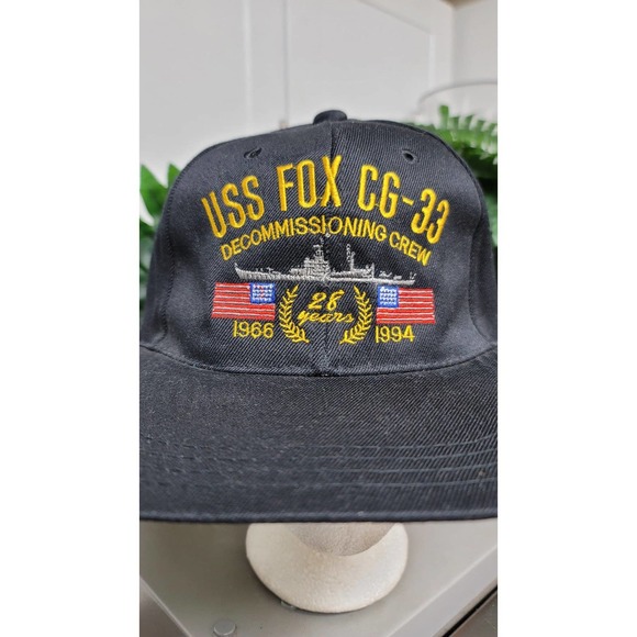 Vtg 1994 USS Fox CG-33 Decommissioning Crew Hat - Picture 3 of 11
